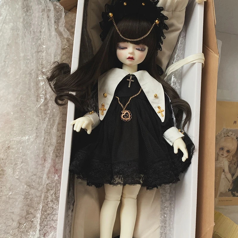 Кукла Одежда 1/6 1/4 кукла платье черное кружевное со шляпой для BJD SD Blyth аксессуары
