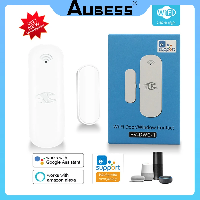 

AUBESS Smart WiFi Door Sensor Door Open / Closed Detectors WiFi App Notification Alert Security Alarm Support Alexa Google Home