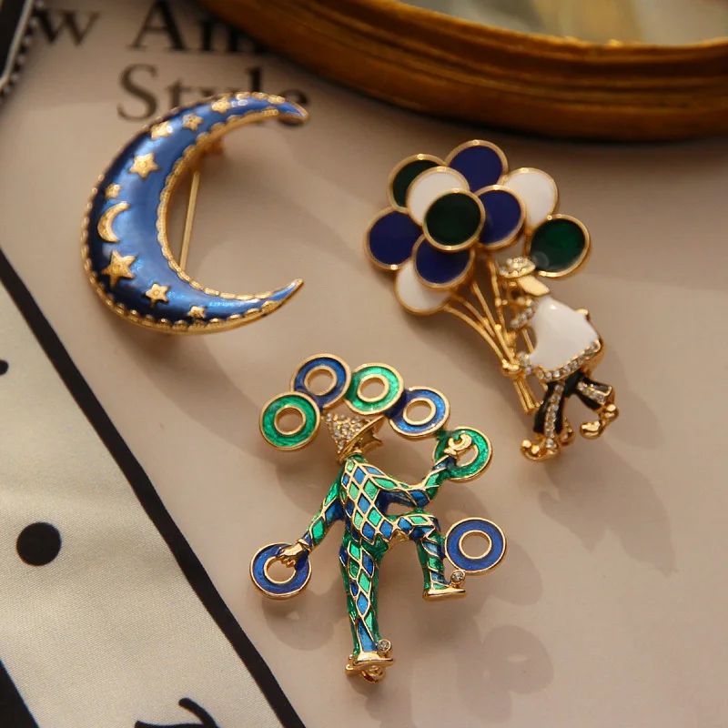 Креативные цирковые броши в виде полумесяца для женщин и детей Корсажная брошь