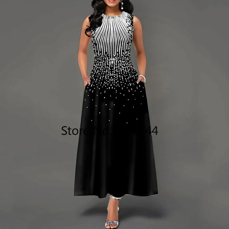 Женское ТРАПЕЦИЕВИДНОЕ ПЛАТЬЕ макси элегантное белое платье без рукавов с