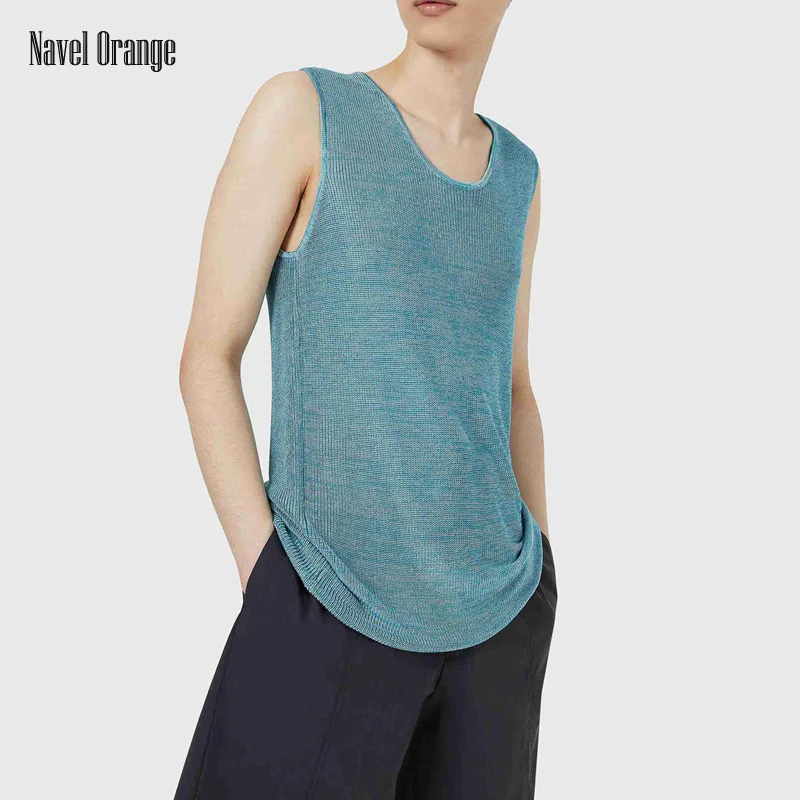 

2021 Summer Daily Style Men's Tank Top Men High Quality Bodybuilding Singlet O-Neck Solid Sleeveless Slim Fit Vest Men Tank Tops