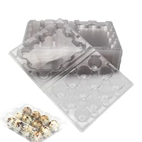 20pcs transparent durable reusable 12 grids quail egg storage carton shop home store egg storage container organizer