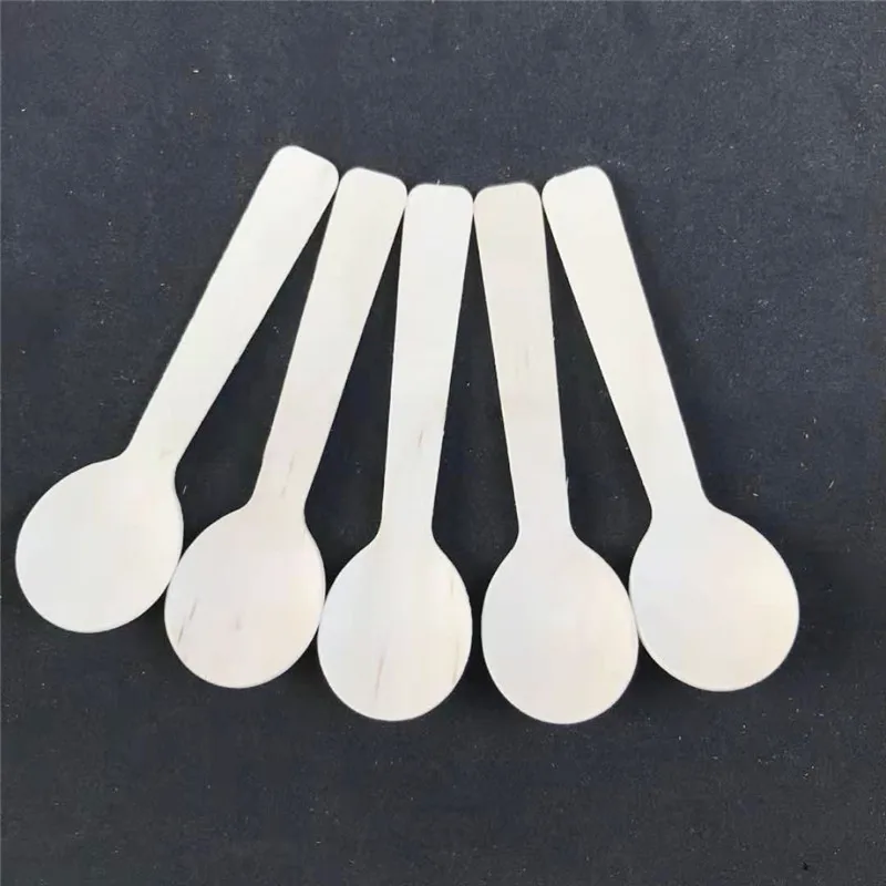 Одноразовая деревянная ложка мини-ложка для мороженого десертная Западная