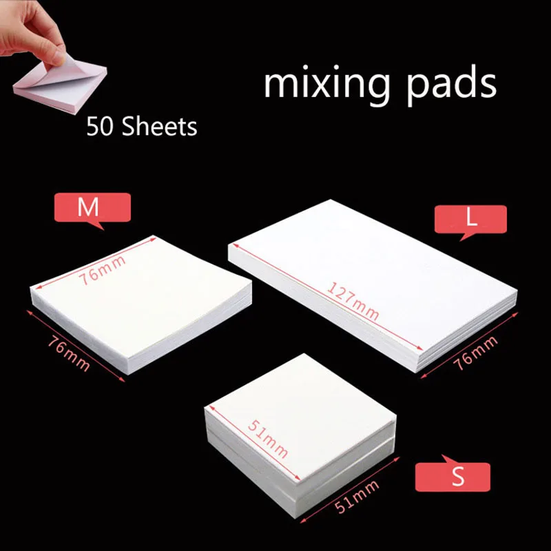 

50 Sheets Dental Disposable Mixing Paper Thickening White Cementing Powder Pad Both Side L/M/S Denture Laboratory Material Tools