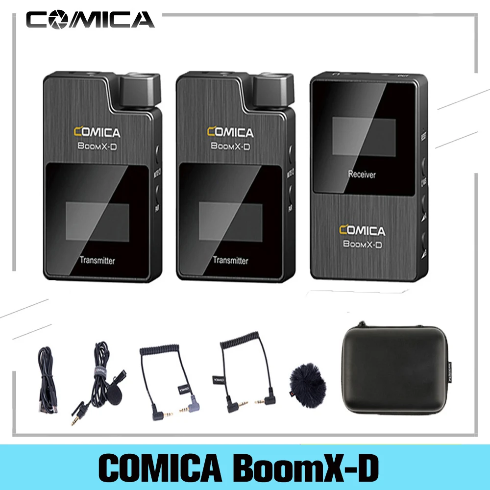 

COMICA BoomX-D D1 D2 UC1 UC2 Wireless Mini Microphone Transmitter Kit Receiver 2.4G Digital for Fimi plam/Snoppa vmate Video Mic