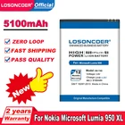 Аккумулятор LOSONCOER 5100 мА  ч, BV-T4D, для Microsoft Nokia Lumia 950 XL CityMan 940 XL RM-1118 RM-1116