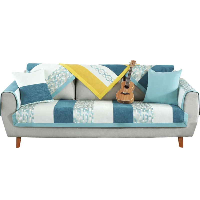 Новый Полосатый 1 шт уплотненный тканевый чехол для дивана из синели жаккардовое