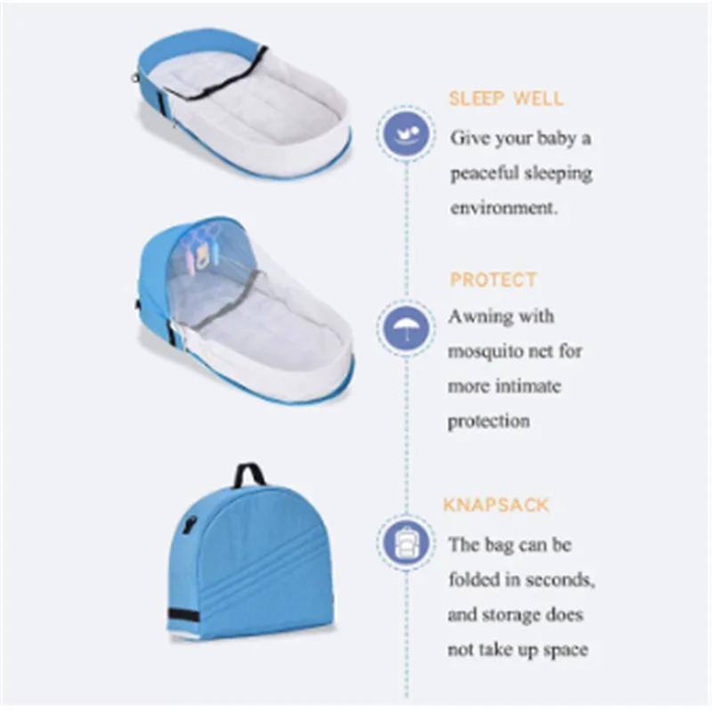

Baby Bed For Newborn Bring mosquito Nets And Toys Portable Foldable Breathable With Portable Bassinet Infant Sleeping Basket