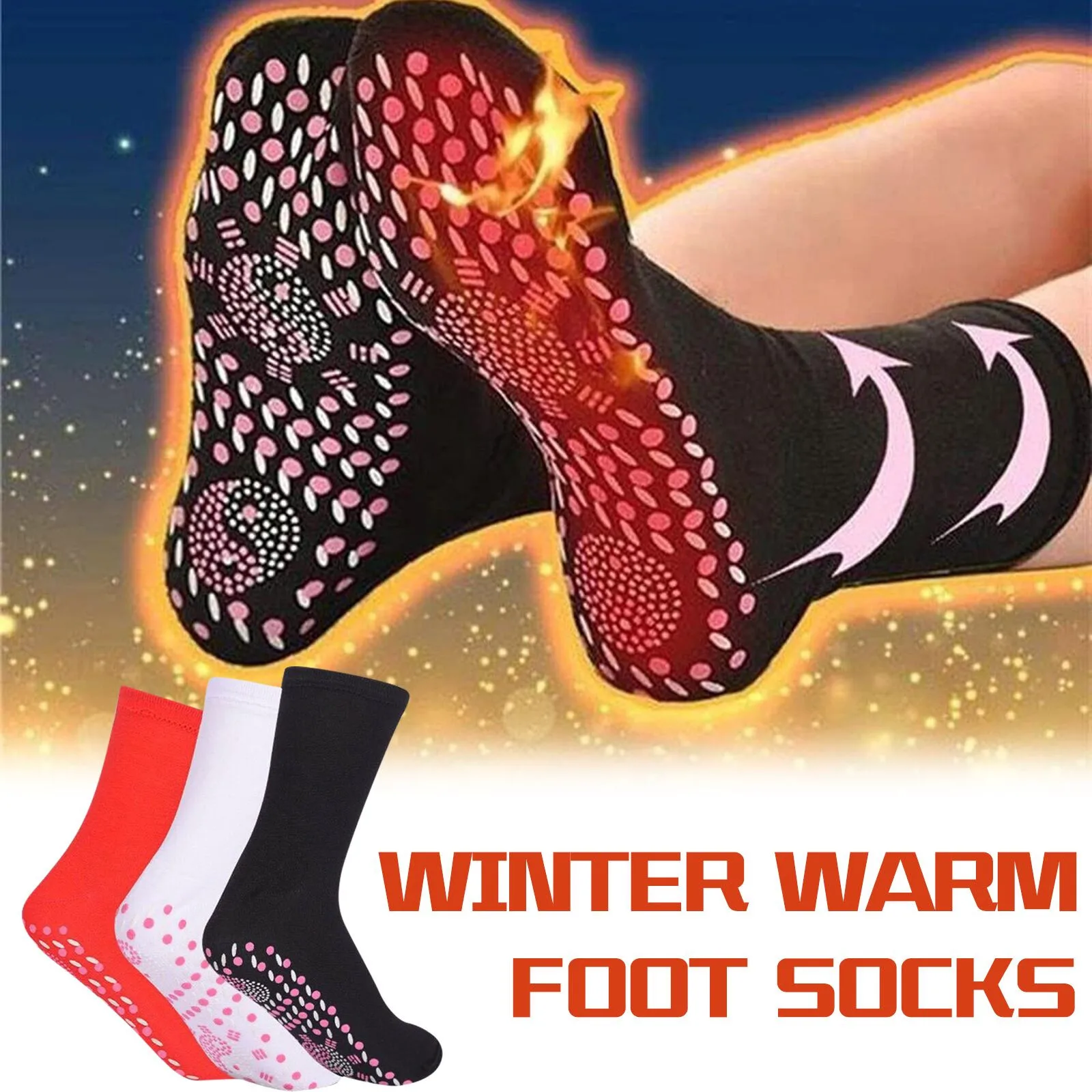 

Походные носки для мужчин и женщин, самоноски, турмалиновые носки, удобные дышащие массажные зимние теплые носки для ног с защитой от замерз...