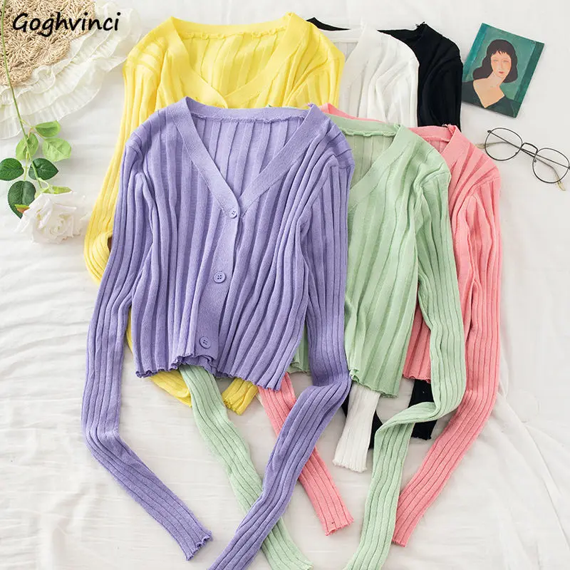 

Кардиган женский трикотажный, с V-образным вырезом и длинным рукавом