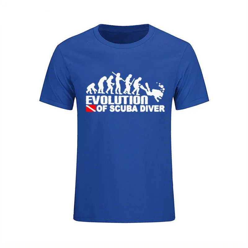 EVOLUTION OF SCUBA DIVER dive down flag винтажные футболки для мужчин футболка с коротким рукавом