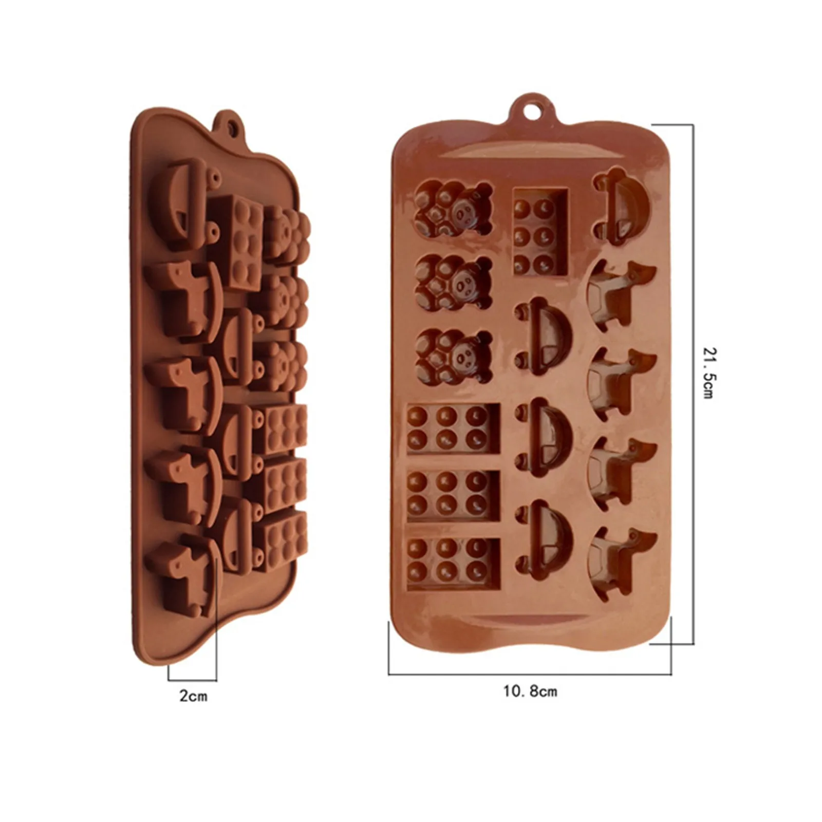 

DIY Silicone Chocolate Mould Bear Building Blocks Silicone Mold Non-stick Animal Cake Silicone Biscuit Mold Dessert Decoration