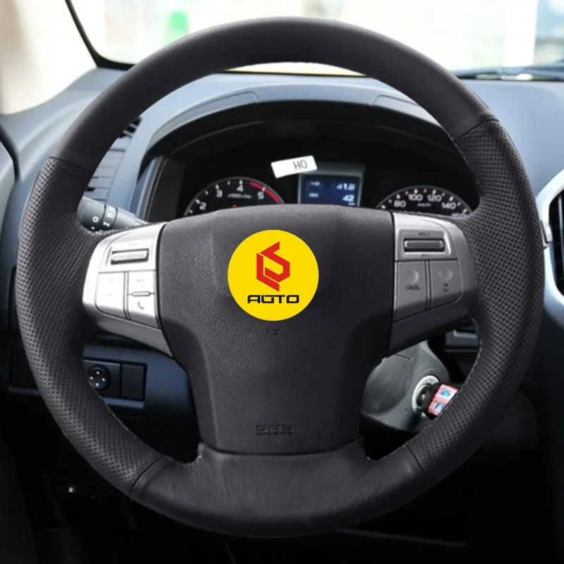 Braid on the Steering Wheel Cover for isuzu dmax 2014 mu-x leather steering wheel case auto Accessories cubierta del volante | Автомобили