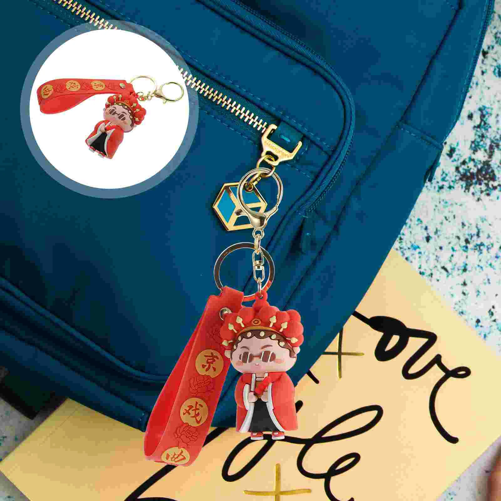 

2pcs Chinese Traditional Opera Pendants Retro Key Chains Backpack Decorations