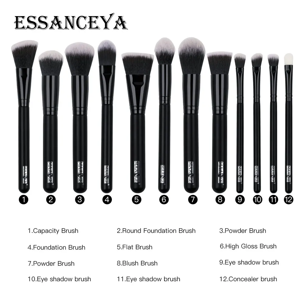 ESSANCEYA 10/27PCS Makeup Brushes Set Foundation Eyeshadow Blending Make Up Brush Tools Soft Synthetic Hair For Beauty | Красота и