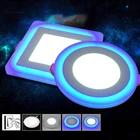 Светодиодный потолочный светильник 3 + 3 Вт, 6 + 3 Вт, 12 + 4 Вт AC100-265V, Круглый квадратный двухцветный панельный светильник, встраиваемый Точечный светильник для помещений