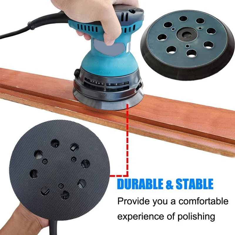 

5 Pieces 5 Inch 8 Hole Replacement Sander Pad 3 Eye Hook and Loop Sander Pad Sanding Backing Plates Compatible