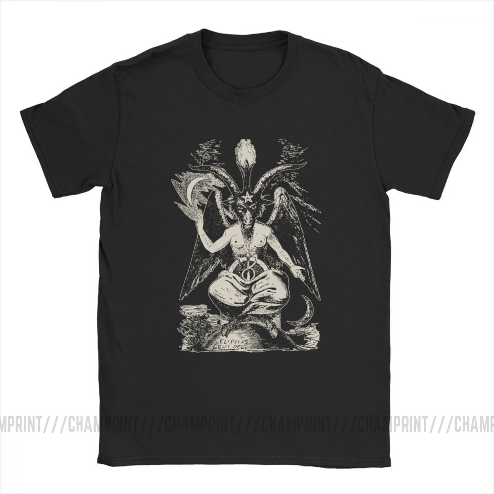 Мужские футболки Baphomet винтажная хлопковая футболка с коротким рукавом рисунком