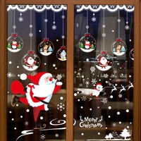 shijuekongjian christmas glass stickers diy santa claus animals wall decals for living room window new year home decoration