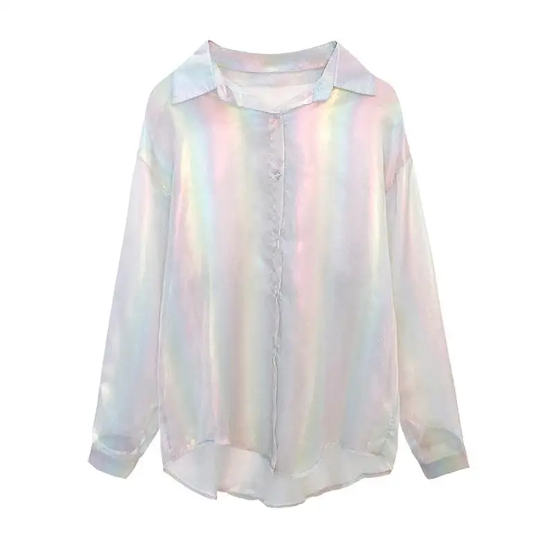 

MISSKY женская блузка кардиган; Сезон весна-лето с длинным рукавом флэш-памяти Свободная рубашка для защиты от солнца, Женский Новинка; футболк...