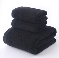 3pcs bath towels beach towel for adults absorbent terry luxury bathroom black towel sets men women basic towels