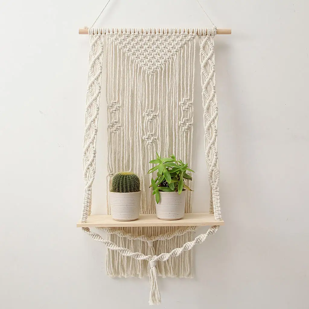 

Tapestry Wall Shelf Magazines Flower Plant Rack Floating Shelf ing Decor