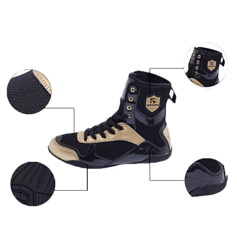 Новая профессиональная обувь для бокса Мужские дышащие ботинки легкие борьбы