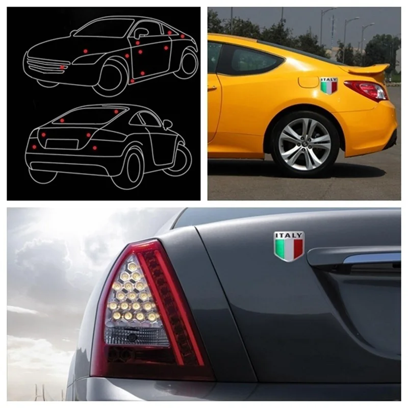 3D алюминиевый итальянский автомобильный стикер для chevrolet Skoda honda авто значок