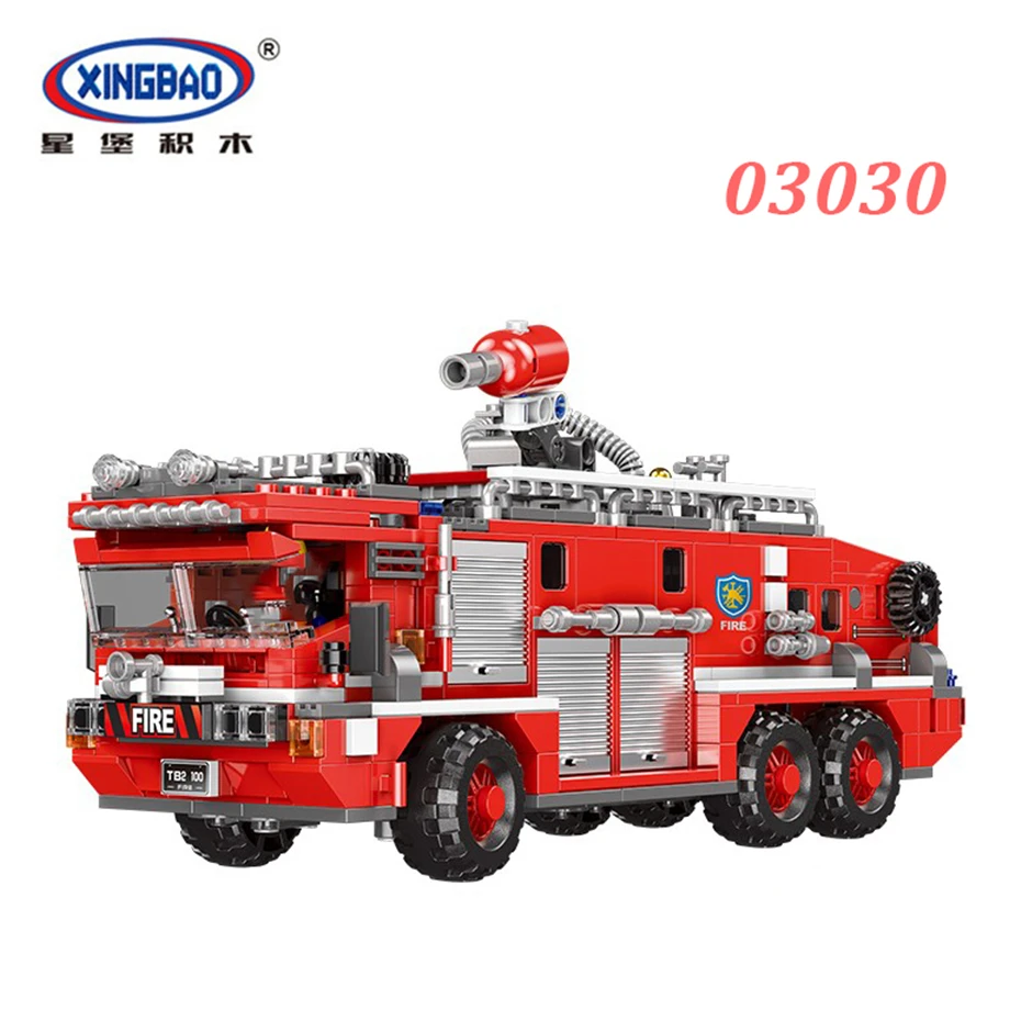 NEW XINGBAO 03030 City Fire Fighting Series емкость для воды строительные блоки пожарный двигатель