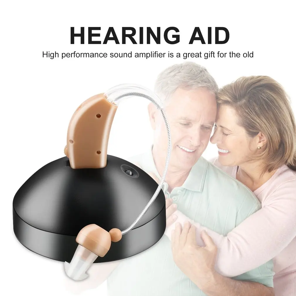 

Portable Mini Hearing Aids Rechargeable Sound Voice Amplifier Behind The Ear For The Elderly Deafness Hearing Aid EU/US Plug