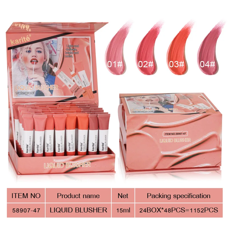 

Facial Blusher Liquid Blush Cosmetic Blusher 4colors Long Lasting Natural Blusher Face Contour Makeup Blush Brightens Skin