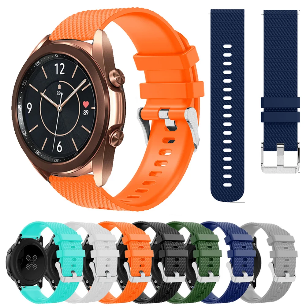 

For Samsung Galaxy 3 41mm Active 2 40mm 44mm Silicone Watch Band Replacement 20mm watch strap Wristbands for amazfit bip ремешок