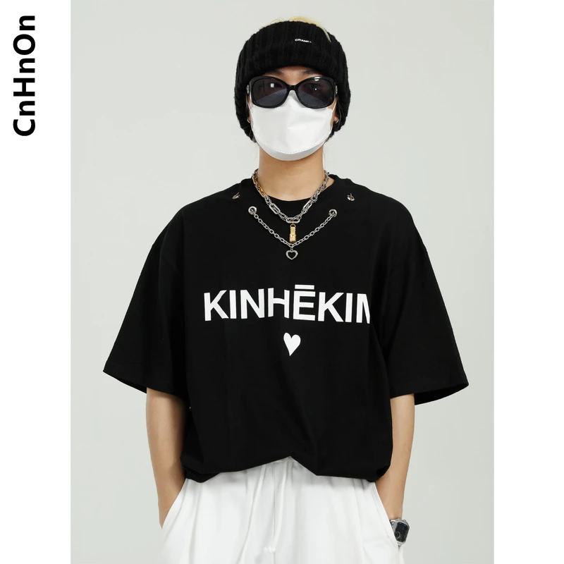 

Summer new product Korean style chain letter printing trend loose short-sleeved T-shirt men M1-O-8098