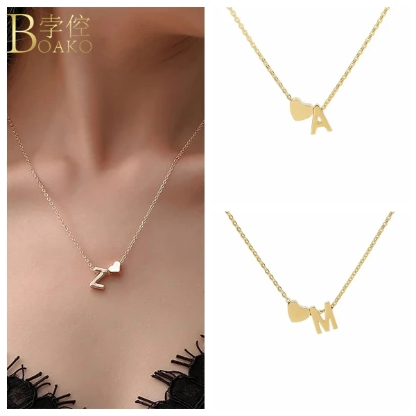 

BOAKO Pendant Plata 925 Sterling Silver Necklaces For Women Jewelry Chain Girl Letter Choker Necklace Collares Bijoux Collars