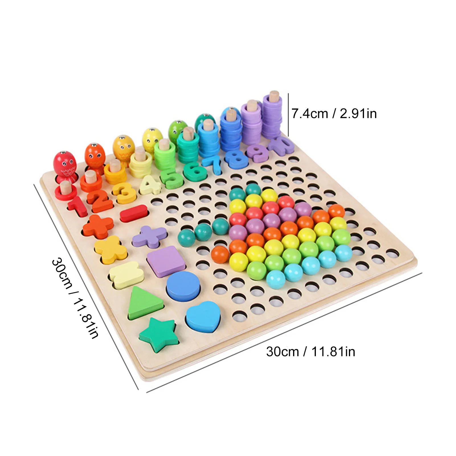 

Kids Montessori Educational Wooden Toys Math Fishing Board Game Hands Brain Training Clip Beads Puzzle Math Game For Children