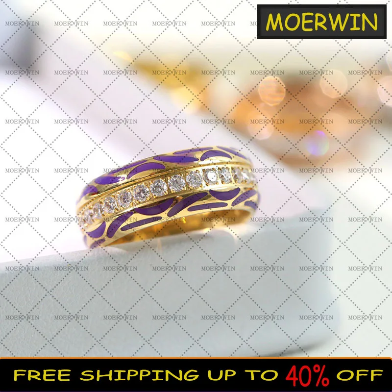 

Новинка 2021, классическое кольцо из титановой стали с фиолетовой эмалью, модное индивидуальное мужское и женское кольцо, изысканная известн...