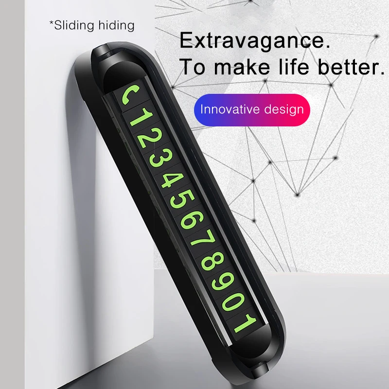 Светящаяся Автомобильная карточка для временной парковки Магнитная Карточка с