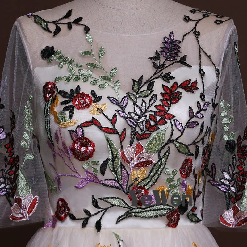 Женское вечернее платье с вышивкой Элегантное Длинное Привлекательное цвета