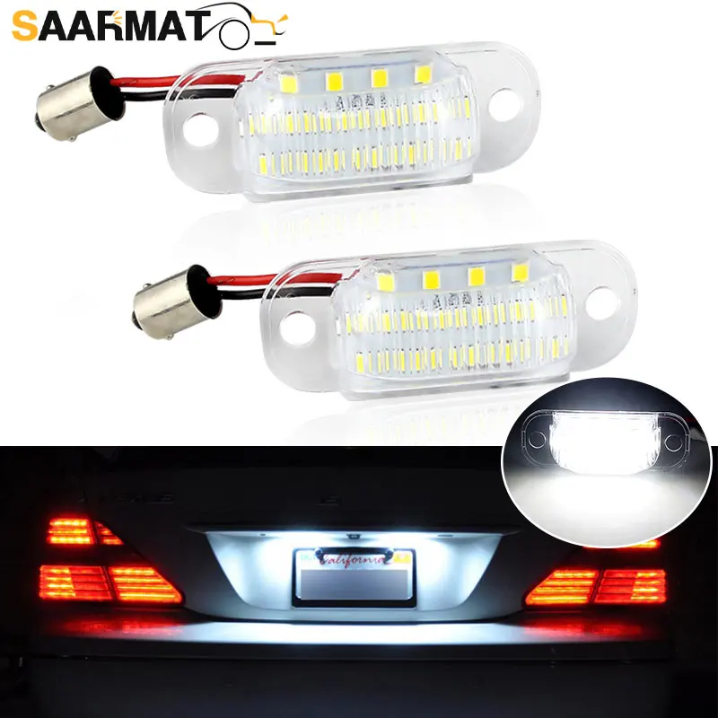 2pcs LED Car License Plate Lights Led Number Light Lamps for Audi 80 B4 91-95/Cabridet (type 8g) 91-00/100 C4 90-94/A6 C4