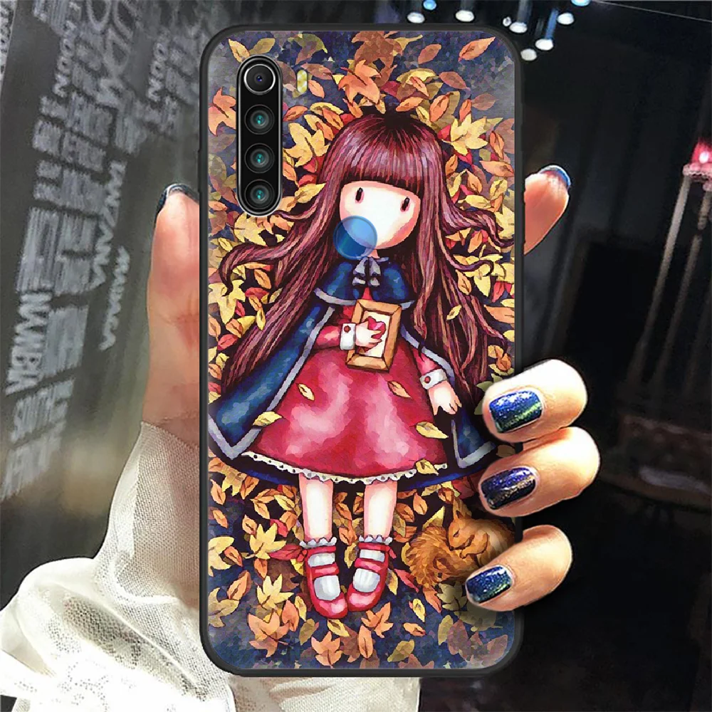 

Cartoon cute Santoro Gorjuss Phone Case Cover Hull For XIAOMI Redmi 7a 8a S2 K20 NOTE 5 5a 6 7 8 8t 9 9s pro max black