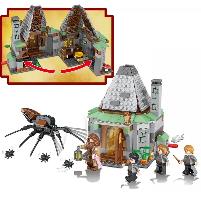 Hagrids Hut Хагрид хижина Харри замок дом Мини фигурки животных строительные блоки кирпичи рождественские игрушки для детей Подарки совместимы 71043 - Цвет: Hagrids Hut