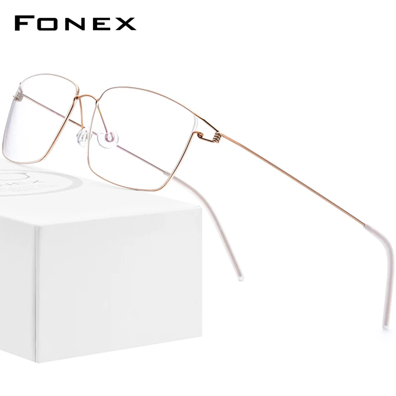 

FONEX Titanium Alloy Glasses Men Prescription Eyeglasses Frame New Women Myopia Optical Korean Morten Screwless Eyewear 98624