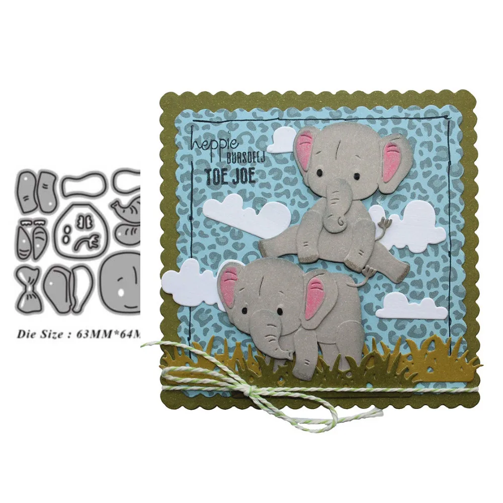 

Lovely Elephant Metal Cutting Dies Scrapbooking Embossing Folder Stencil Template Album Decor Card Making DIY Crafts