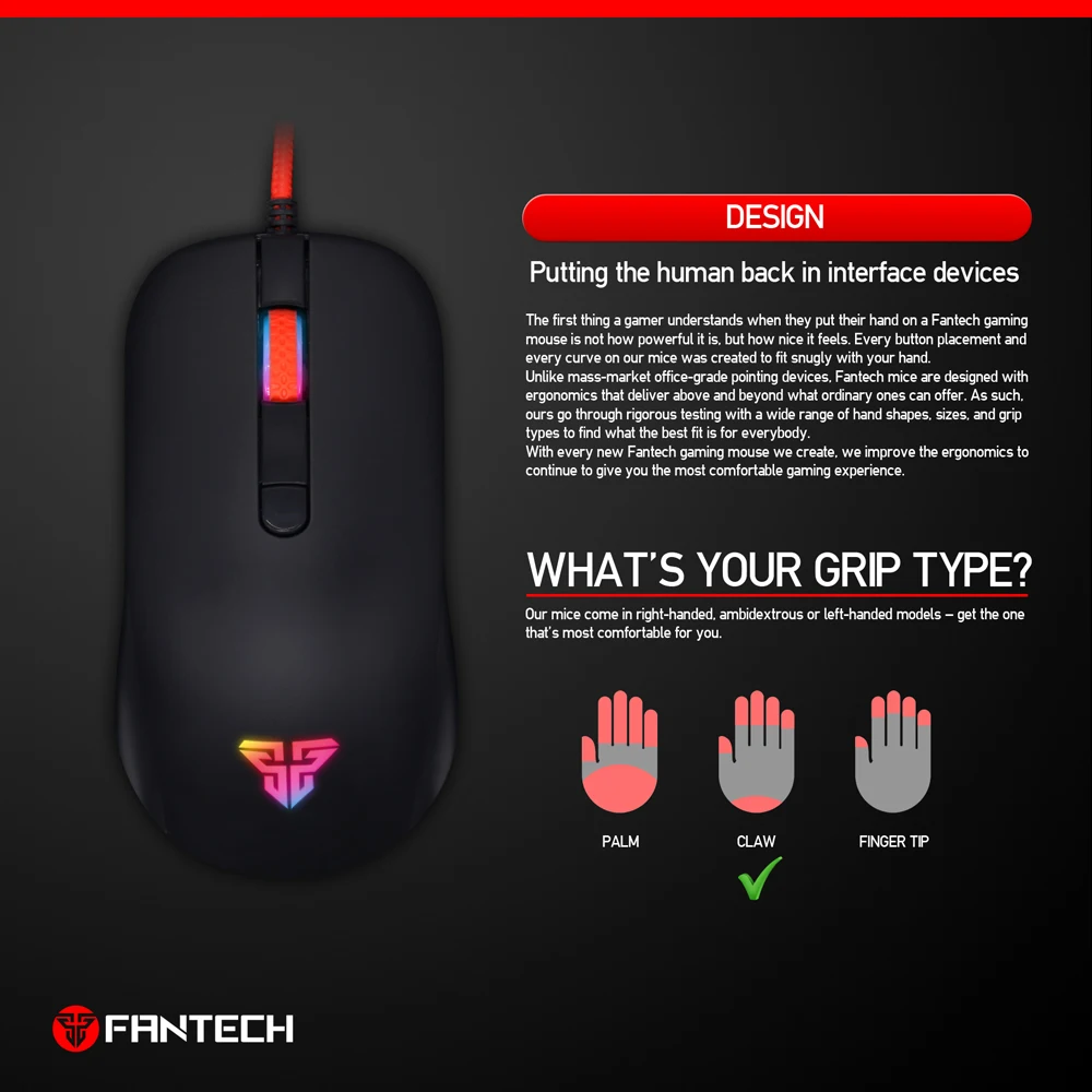 Fantech G10 800 2400 dpi профессиональная Проводная игровая мышь USB оптическая