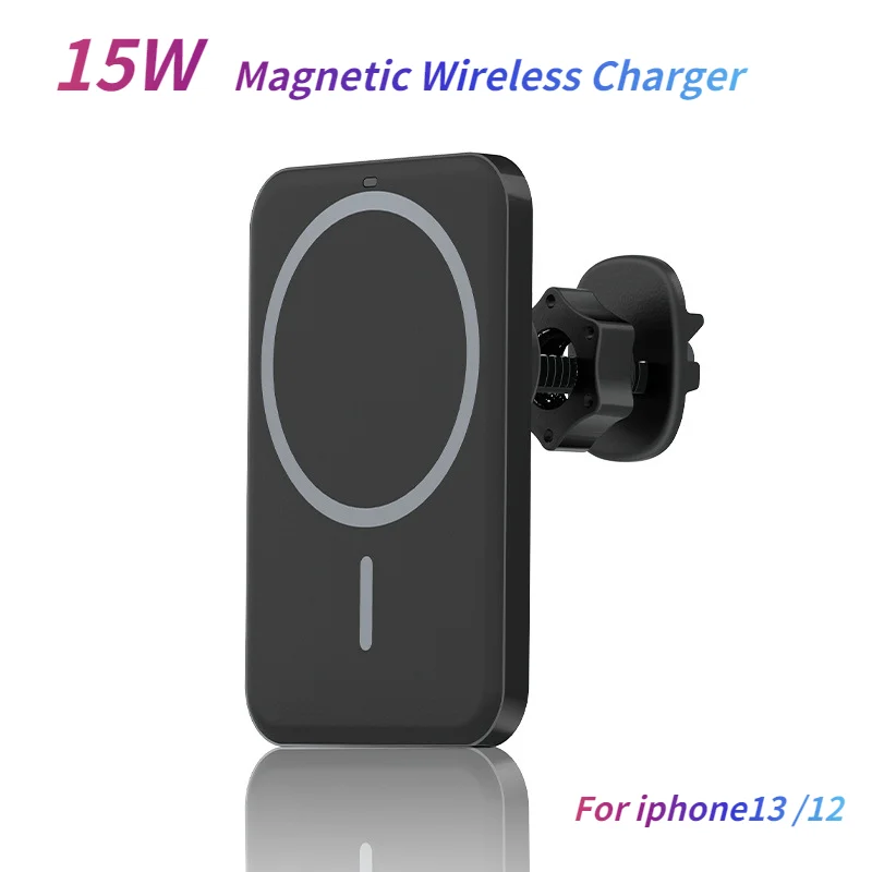 

15W Car Magnetic Wireless Charger for MagSafe iPhone13 12 Mobile Phone Navigation Bracket Air Outlet Bracket Wireless Chargers