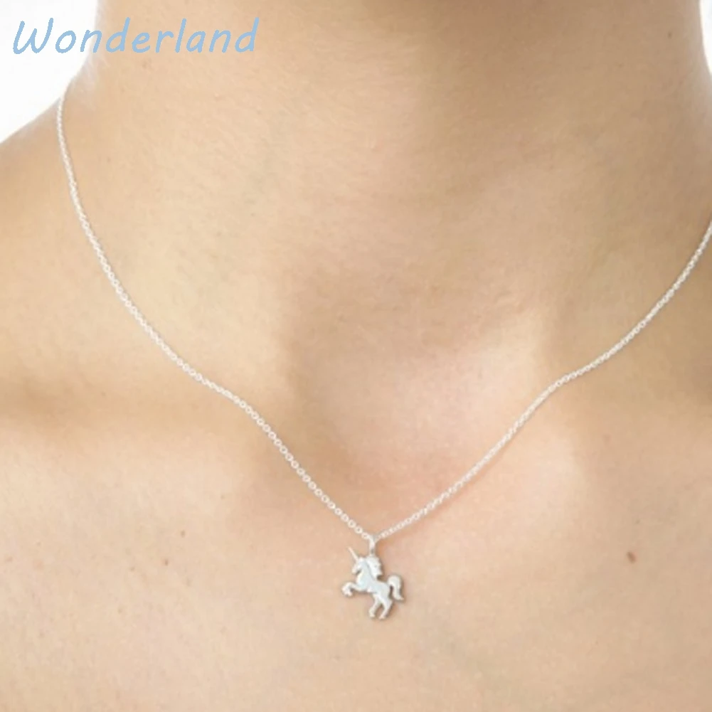 Новый стиль Единорог Лошадь колье подвески свитер цепь сплав для женщин платье