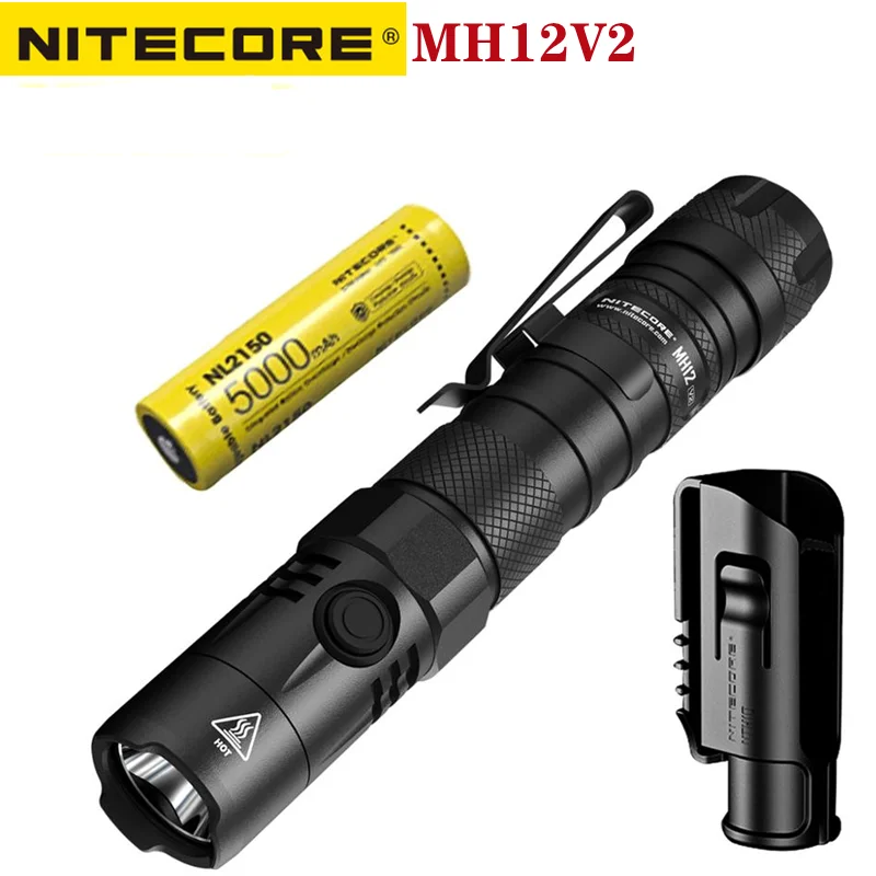 Скидка Тактическая вспышка NITECORE MH12 V2, перезаряжаемая, 1200 люмен, жестсветильник, использует CREE XP-L2 V6 светодиодный с батареей 5000 мАч Скидка Тактическая вспышка NITECORE MH12 V2, перезаряжаемая, 1200 люмен, жестсветильник, использует CREE XP-L2 V6 светодиодный с батареей 5000 мАч