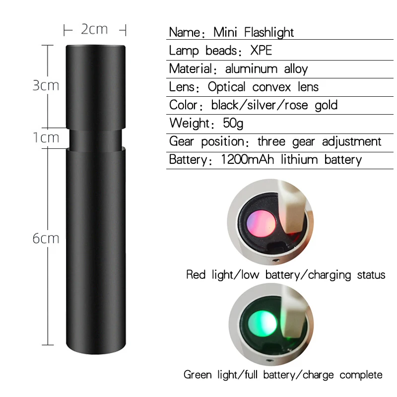 Super Bright Mini Light 3 Modes USB Rechargeable Flashlight with Build in 14500 Battery | Лампы и освещение