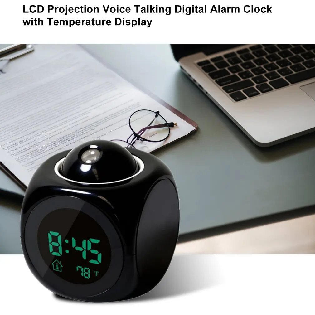 2018new LCD Projection Voice Talking alarm clock backlight Electronic Digital Projector Watch desk Temperature display | Дом и сад