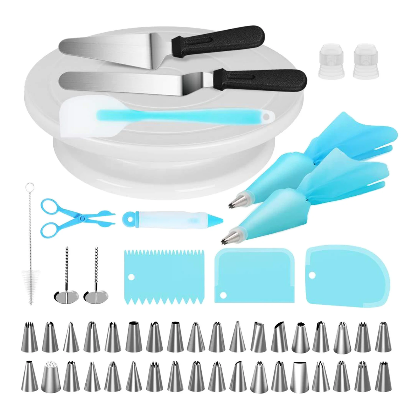 

52pcs Reusable Icing Piping Bag Cake Decorating Equipment Kit w/ Nozzle Tips